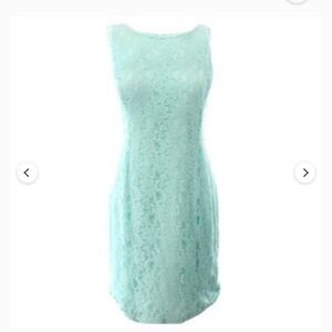 Lauren Ralph Lauren Light Aqua Lace Sleeveless Shift Dress